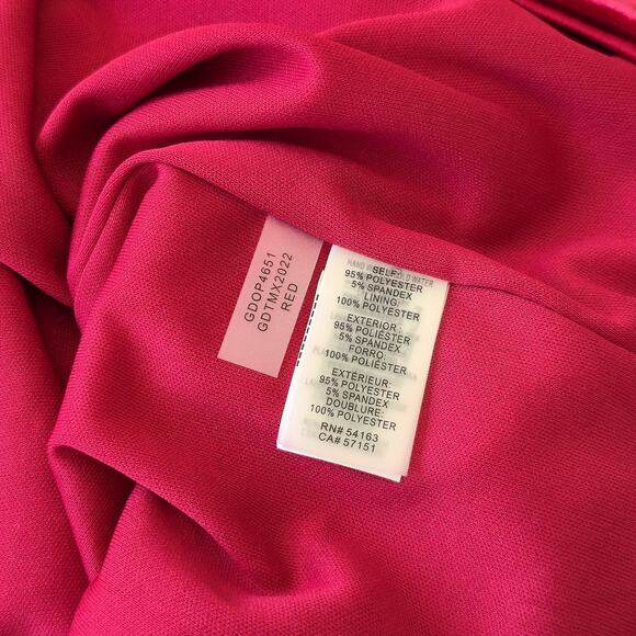 Vintage Inspired Crushed Red Velvet Asymmetrical Dress by Guess Size 8 - Picture 15 of 16